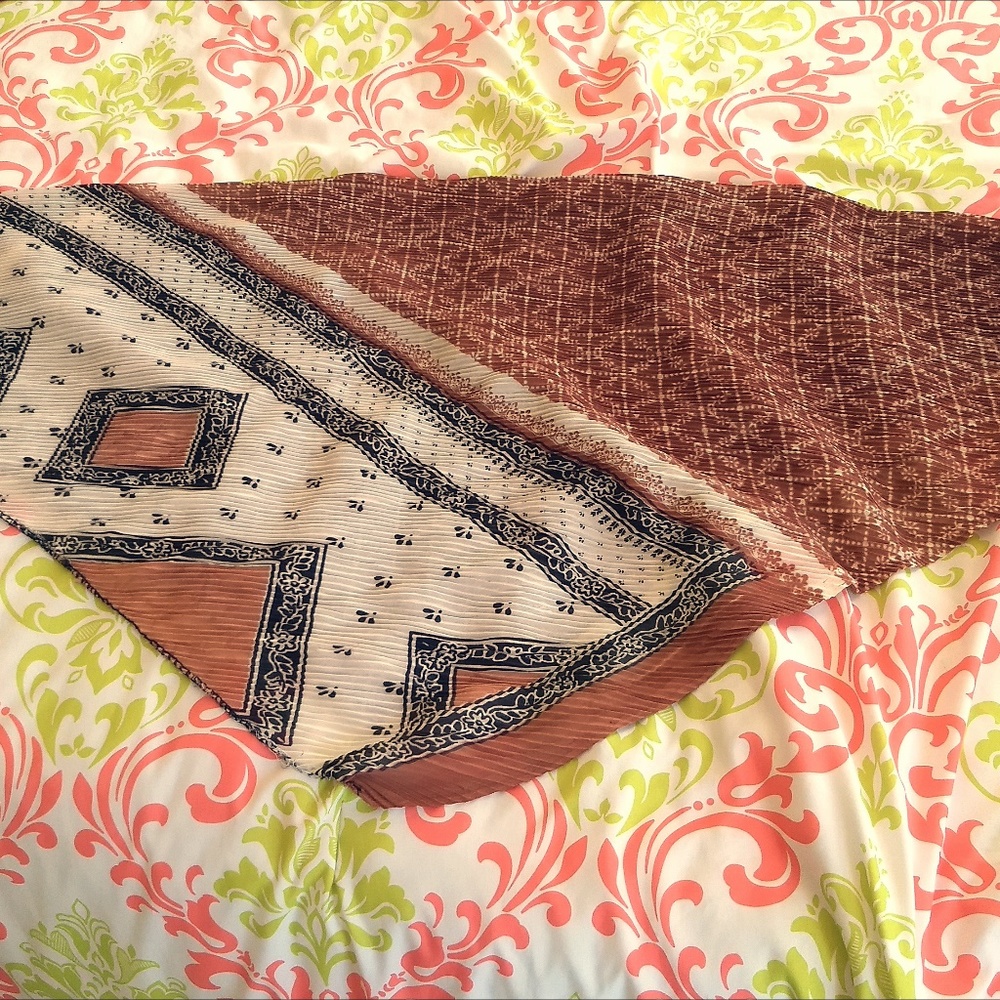 Brown, White, Black Ethnic Scarf from Kenya
